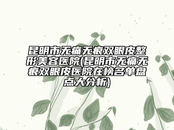 昆明市無痛無痕雙眼皮整形美容醫(yī)院(昆明市無痛無痕雙眼皮醫(yī)院在榜名單盤點(diǎn)大分析)