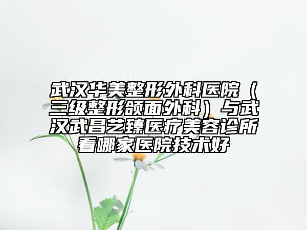武漢華美整形外科醫(yī)院（三級整形頜面外科）與武漢武昌藝臻醫(yī)療美容診所看哪家醫(yī)院技術好