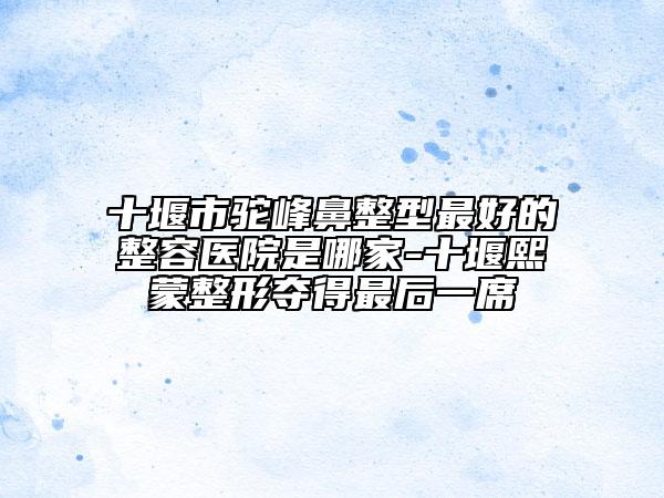 十堰市駝峰鼻整型最好的整容醫(yī)院是哪家-十堰熙蒙整形奪得最后一席