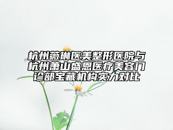 杭州薇琳醫(yī)美整形醫(yī)院與杭州蕭山盛恩醫(yī)療美容門診部寶藏機(jī)構(gòu)實(shí)力對(duì)比
