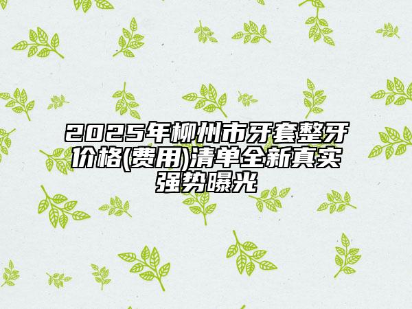2025年柳州市牙套整牙價(jià)格(費(fèi)用)清單全新真實(shí)強(qiáng)勢(shì)曝光