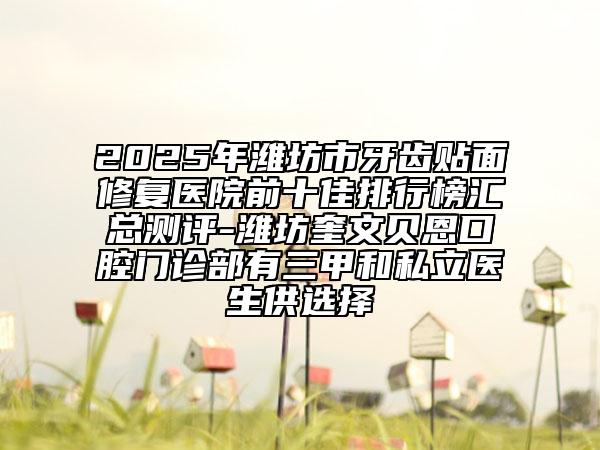 2025年濰坊市牙齒貼面修復(fù)醫(yī)院前十佳排行榜匯總測評-濰坊奎文貝恩口腔門診部有三甲和私立醫(yī)生供選擇