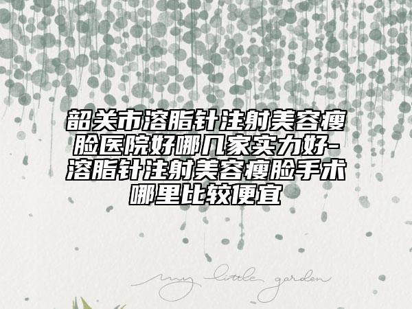韶關(guān)市溶脂針注射美容瘦臉醫(yī)院好哪幾家實(shí)力好-溶脂針注射美容瘦臉手術(shù)哪里比較便宜