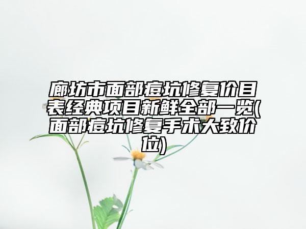 廊坊市面部痘坑修復(fù)價(jià)目表經(jīng)典項(xiàng)目新鮮全部一覽(面部痘坑修復(fù)手術(shù)大致價(jià)位)