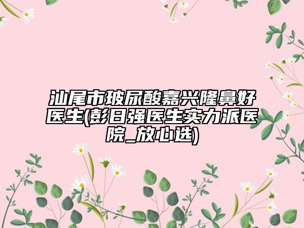 汕尾市玻尿酸嘉興隆鼻好醫(yī)生(彭日強(qiáng)醫(yī)生實(shí)力派醫(yī)院_放心選)