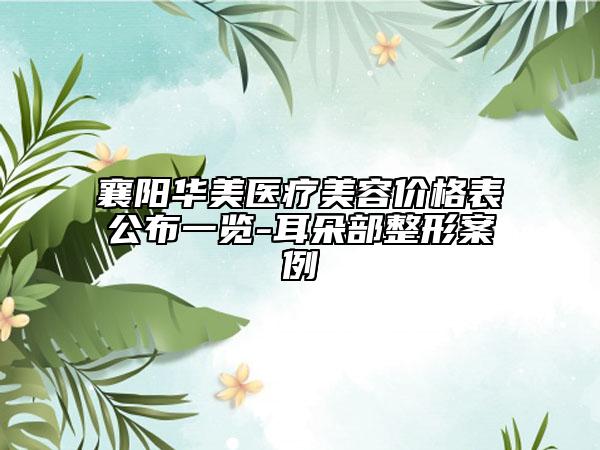 襄陽(yáng)華美醫(yī)療美容價(jià)格表公布一覽-耳朵部整形案例