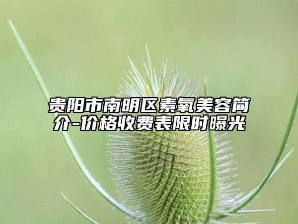 貴陽(yáng)市南明區(qū)素氧美容簡(jiǎn)介-價(jià)格收費(fèi)表限時(shí)曝光