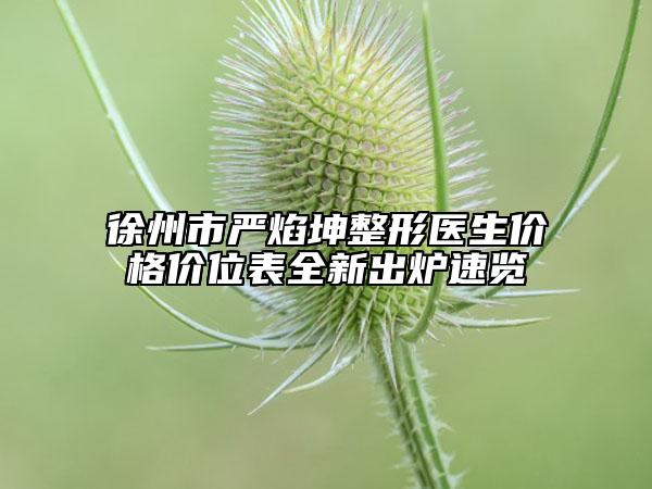 徐州市嚴(yán)焰坤整形醫(yī)生價(jià)格價(jià)位表全新出爐速覽