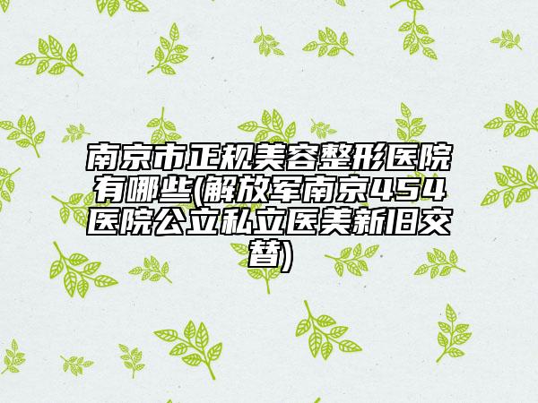 南京市正規(guī)美容整形醫(yī)院有哪些(解放軍南京454醫(yī)院公立私立醫(yī)美新舊交替)