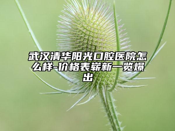 武漢清華陽(yáng)光口腔醫(yī)院怎么樣-價(jià)格表嶄新一覽爆出