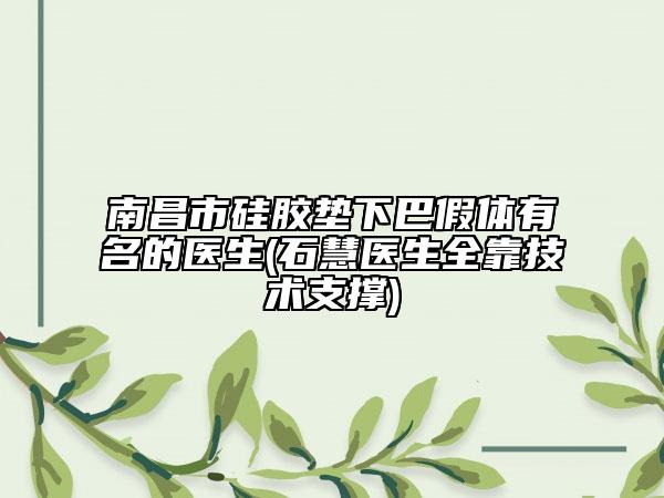 南昌市硅膠墊下巴假體有名的醫(yī)生(石慧醫(yī)生全靠技術支撐)