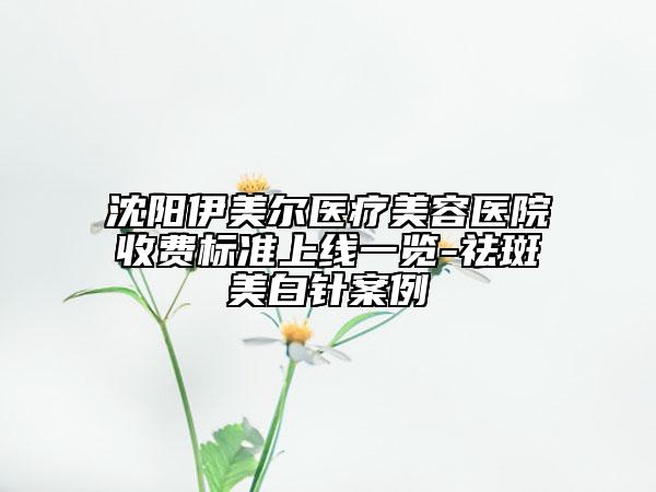 沈陽伊美爾醫(yī)療美容醫(yī)院收費(fèi)標(biāo)準(zhǔn)上線一覽-祛斑美白針案例