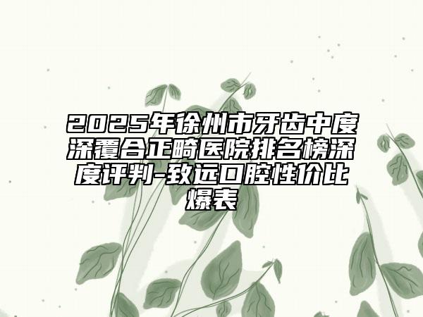 2025年徐州市牙齒中度深覆合正畸醫(yī)院排名榜深度評(píng)判-致遠(yuǎn)口腔性價(jià)比爆表