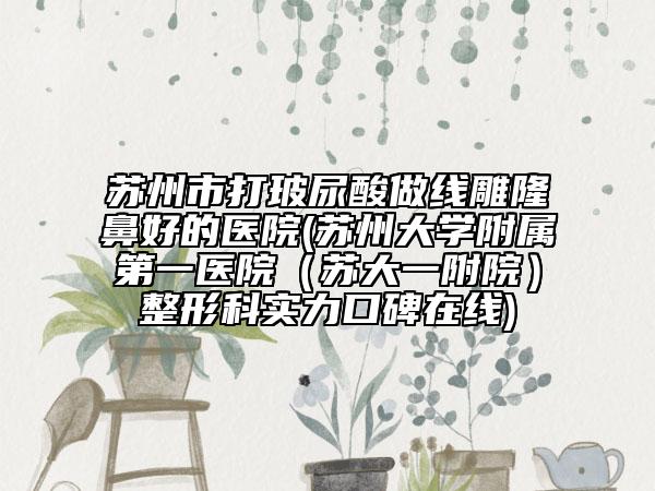 蘇州市打玻尿酸做線雕隆鼻好的醫(yī)院(蘇州大學附屬第一醫(yī)院（蘇大一附院）整形科實力口碑在線)