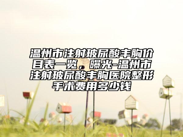 溫州市注射玻尿酸豐胸價(jià)目表一覽，曝光-溫州市注射玻尿酸豐胸醫(yī)院整形手術(shù)費(fèi)用多少錢