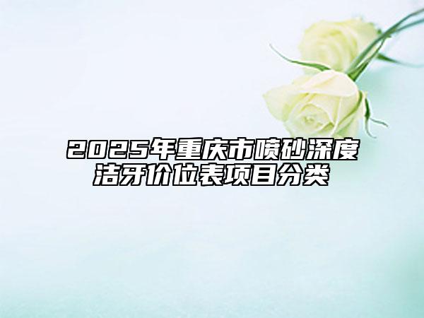 2025年重慶市噴砂深度潔牙價位表項目分類