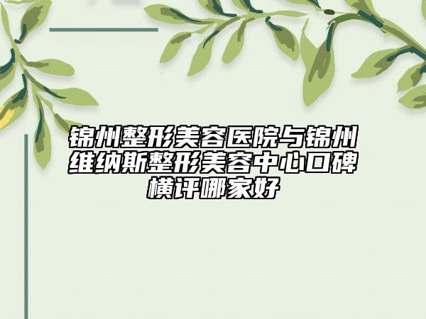 錦州整形美容醫(yī)院與錦州維納斯整形美容中心口碑橫評哪家好