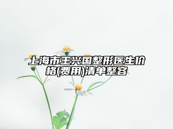 上海市王興國整形醫(yī)生價(jià)格(費(fèi)用)清單整容