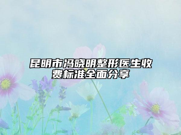 昆明市馮曉明整形醫(yī)生收費(fèi)標(biāo)準(zhǔn)全面分享