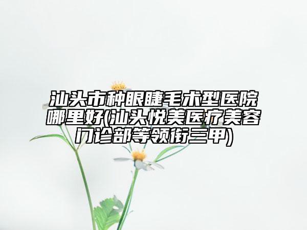汕頭市種眼睫毛術(shù)型醫(yī)院哪里好(汕頭悅美醫(yī)療美容門(mén)診部等領(lǐng)銜三甲)