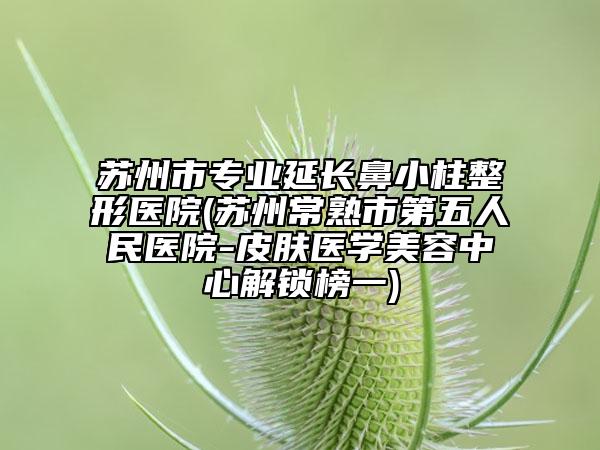 蘇州市專業(yè)延長鼻小柱整形醫(yī)院(蘇州常熟市第五人民醫(yī)院-皮膚醫(yī)學(xué)美容中心解鎖榜一)