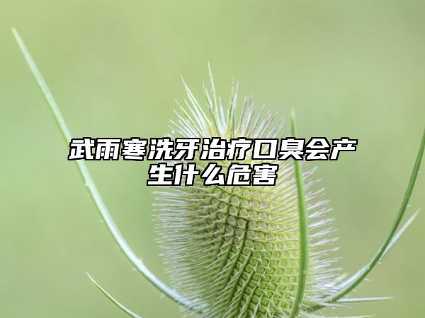 武雨寒洗牙治療口臭會(huì)產(chǎn)生什么危害