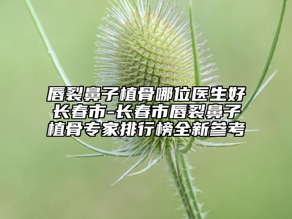 唇裂鼻子植骨哪位醫(yī)生好長(zhǎng)春市-長(zhǎng)春市唇裂鼻子植骨專家排行榜全新參考