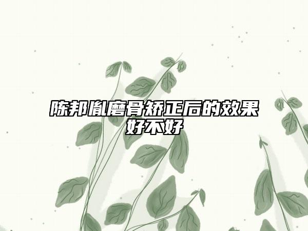 陳邦胤磨骨矯正后的效果好不好
