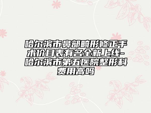 哈爾濱市鼻部畸形修正手術(shù)價(jià)目表有名全新上線-哈爾濱市第五醫(yī)院整形科費(fèi)用高嗎