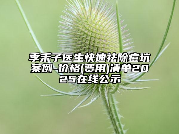 季禾子醫(yī)生快速祛除痘坑案例-價格(費用)清單2025在線公示