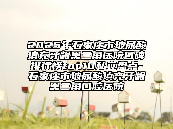2025年石家莊市玻尿酸填充牙齦黑三角醫(yī)院口碑排行榜top10私立盤點-石家莊市玻尿酸填充牙齦黑三角口腔醫(yī)院