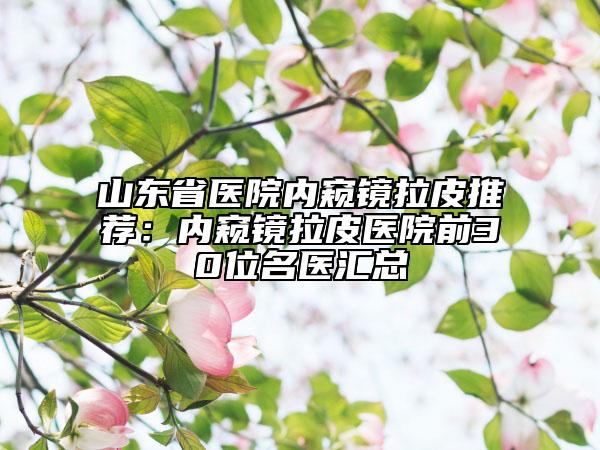 山東省醫(yī)院內(nèi)窺鏡拉皮推薦：內(nèi)窺鏡拉皮醫(yī)院前30位名醫(yī)匯總
