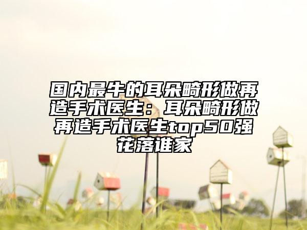國(guó)內(nèi)最牛的耳朵畸形做再造手術(shù)醫(yī)生：耳朵畸形做再造手術(shù)醫(yī)生top50強(qiáng)花落誰(shuí)家