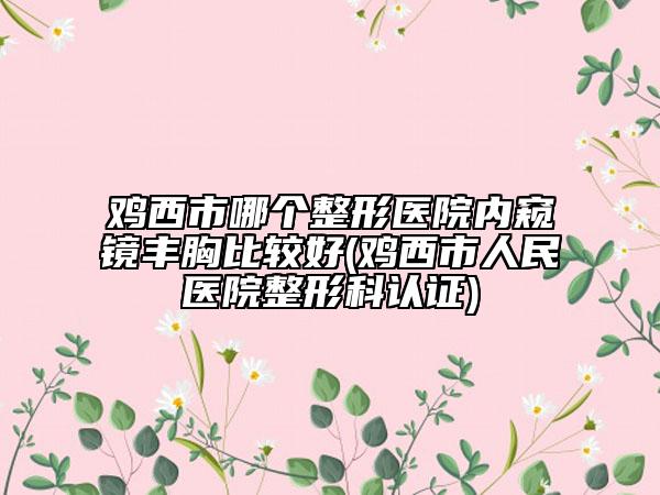 雞西市哪個(gè)整形醫(yī)院內(nèi)窺鏡豐胸比較好(雞西市人民醫(yī)院整形科認(rèn)證)