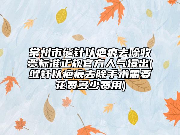 常州市縫針以疤痕去除收費標準正規(guī)官方人氣爆出(縫針以疤痕去除手術(shù)需要花費多少費用)