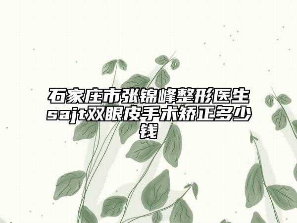 石家莊市張錦峰整形醫(yī)生sajt雙眼皮手術(shù)矯正多少錢