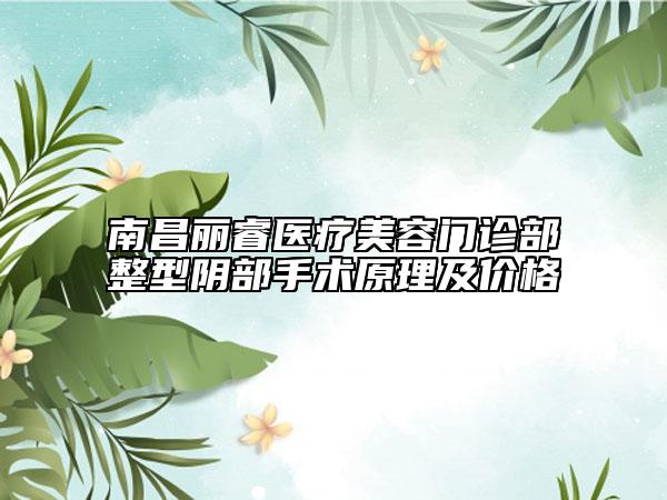 南昌麗睿醫(yī)療美容門診部整型陰部手術(shù)原理及價(jià)格