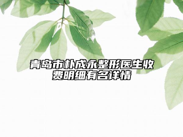 青島市樸成永整形醫(yī)生收費(fèi)明細(xì)有名詳情