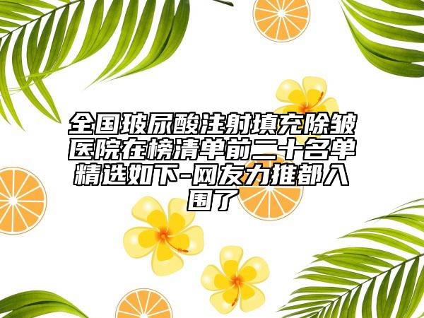 全國玻尿酸注射填充除皺醫(yī)院在榜清單前二十名單精選如下-網(wǎng)友力推都入圍了