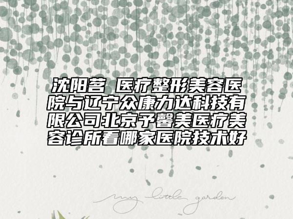 沈陽(yáng)茗湲醫(yī)療整形美容醫(yī)院與遼寧眾康力達(dá)科技有限公司北京予馨美醫(yī)療美容診所看哪家醫(yī)院技術(shù)好