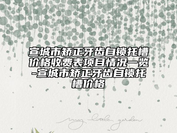 宣城市矯正牙齒自鎖托槽價格收費(fèi)表項(xiàng)目情況一覽-宣城市矯正牙齒自鎖托槽價格