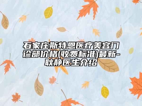 石家莊斯特恩醫(yī)療美容門診部價格(收費標(biāo)準(zhǔn))最新-耿靜醫(yī)生介紹