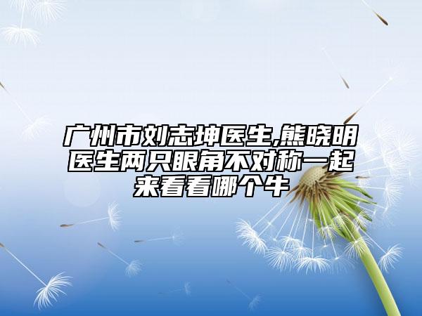 廣州市劉志坤醫(yī)生,熊曉明醫(yī)生兩只眼角不對稱一起來看看哪個牛