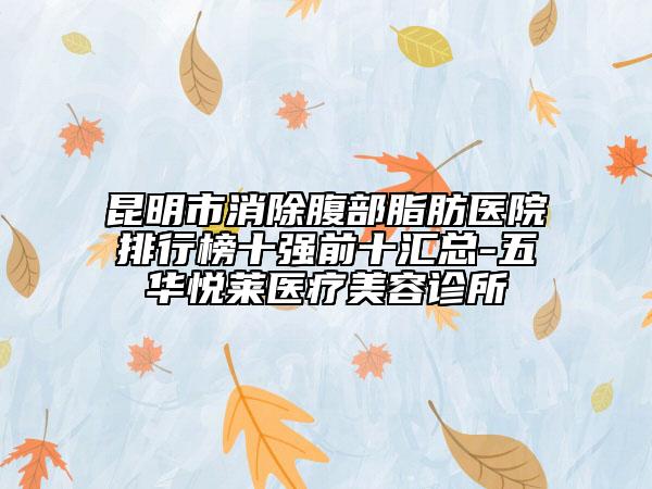 昆明市消除腹部脂肪醫(yī)院排行榜十強(qiáng)前十匯總-五華悅?cè)R醫(yī)療美容診所