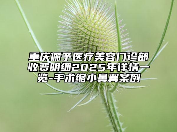 重慶儷予醫(yī)療美容門診部收費明細2025年詳情一覽-手術縮小鼻翼案例