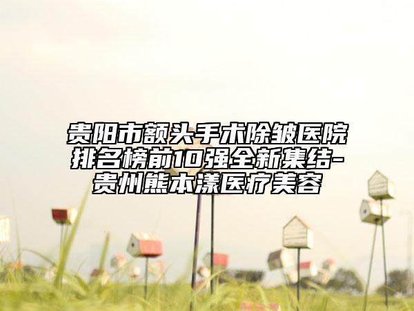 貴陽市額頭手術(shù)除皺醫(yī)院排名榜前10強(qiáng)全新集結(jié)-貴州熊本漾醫(yī)療美容