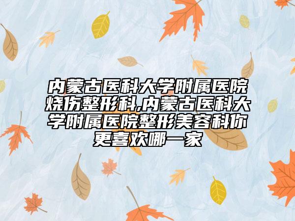 內(nèi)蒙古醫(yī)科大學(xué)附屬醫(yī)院燒傷整形科,內(nèi)蒙古醫(yī)科大學(xué)附屬醫(yī)院整形美容科你更喜歡哪一家