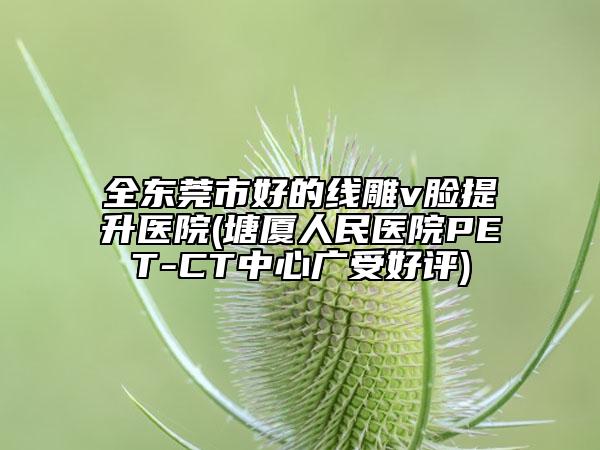 全東莞市好的線雕v臉提升醫(yī)院(塘廈人民醫(yī)院PET-CT中心廣受好評(píng))