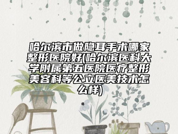 哈爾濱市做隱耳手術(shù)哪家整形醫(yī)院好(哈爾濱醫(yī)科大學(xué)附屬第五醫(yī)院醫(yī)療整形美容科等公立醫(yī)美技術(shù)怎么樣)