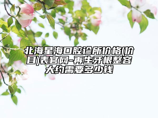 北海星海口腔診所價格(價目)表官網(wǎng)-再生牙根整容大約需要多少錢